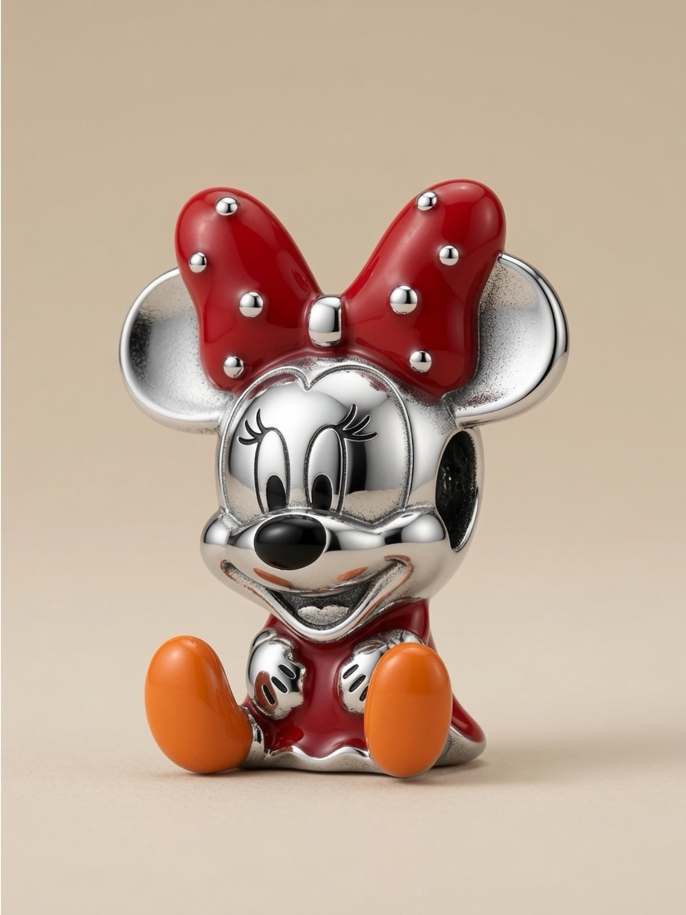 Red Bow Minnie Mouse Charm with Orange Shoes